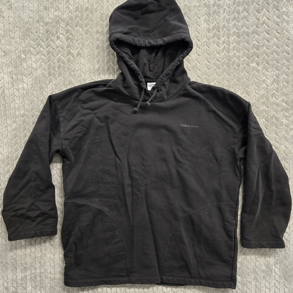 Outdoor Voices Cotton Terry Oversized Hoodie‎ Long Sleeve Women's Medium Black